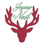 Stickdatei - Fancy Christmas Hirsch Joyeux Noel